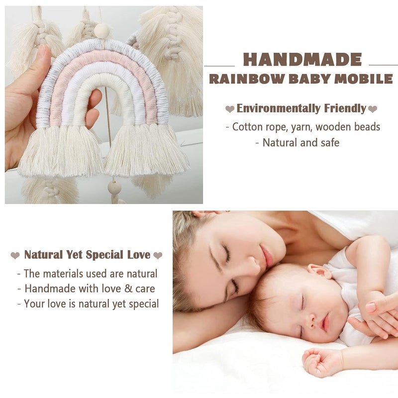 JILPAK Boho Baby Macrame Rainbow Boho Mobile - Newborn Shower Gift - Image 3
